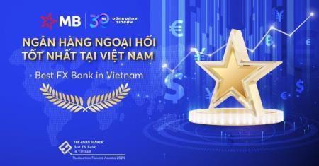 MB là Ngân hàng Ngoại hối tốt nhất tại Việt Nam, theo đánh giá của The Asian Bankers