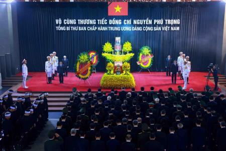 Xúc động và trang nghiêm Lễ viếng Tổng Bí thư Nguyễn Phú Trọng