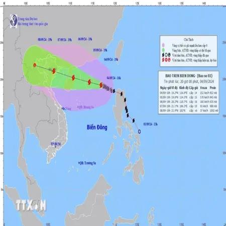 Bão số 3 đổi hướng mạnh cấp 15, giật cấp 17, còn cách đảo Hải Nam 580km