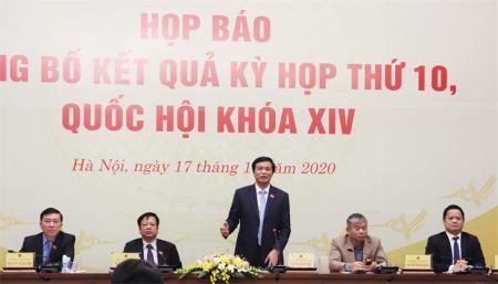 Kỳ họp thứ 10, Quốc hội khóa XIV hoàn thành toàn bộ chương trình đề ra