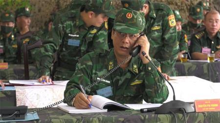 BĐBP Lào Cai diễn tập Chỉ huy - Tham mưu 1 bên 2 cấp