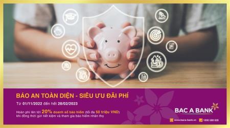 Gửi tiết kiệm tại BAC A BANK - khách hàng được bảo an toàn diện, nhận thêm siêu ưu đãi phí