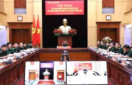 Toàn quân rút kinh nghiệm nhiệm vụ huấn luyện, xây dựng chính quy, quản lý kỷ luật quý I năm 2023