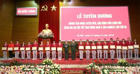 Tuyên dương đoàn thể thao Quân đội đạt thành tích cao tại SEA Games 30