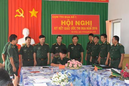 Các cụm thi đua BĐBP Tây Ninh ký kết giao ước thi đua năm 2016