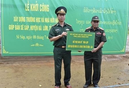 Khởi công xây dựng trường học cho nhân dân bản Xê Sáp, tỉnh Sê Kông, Lào