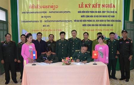 Đồn BP Na Ngoi ký kết nghĩa với Đại đội Biên phòng 222 (Lào)