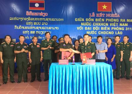 Đồn Biên phòng Ra Mai ký kết nghĩa với Đại đội Biên phòng 311, Lào