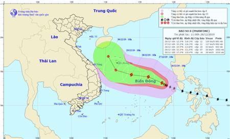 Thông báo cho hơn 41.000 tàu thuyền phòng, tránh bão Phanfone