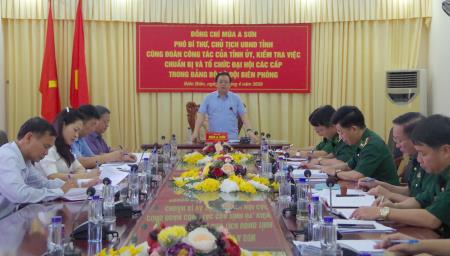 Kiểm tra, nắm tình hình công tác chuẩn bị và tổ chức Đại hội tại Đảng bộ BĐBP Điện Biên