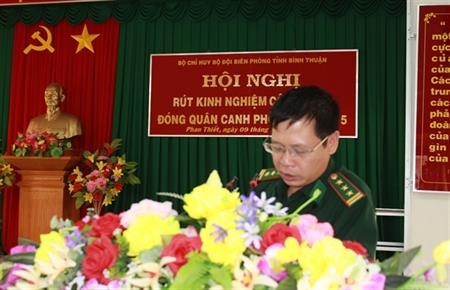 BĐBP Bình Thuận rút kinh nghiệm công tác đóng quân canh phòng năm 2015