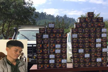 Đồn Biên phòng Phúc Sơn bắt vụ vận chuyển gần 100 bánh pháo từ Lào về Việt Nam