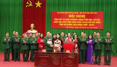 Tổng kết 20 năm chương trình phối hợp giữa BĐBP tỉnh Hà Giang và Hội LHPN tỉnh Vĩnh Phúc