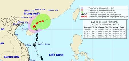 Bão Ewiniar giật cấp 10, gây mưa lớn trên vùng biển miền Trung và vịnh Bắc bộ