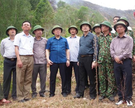 Phó Thủ tướng Vương Đình Huệ thị sát công tác chữa cháy rừng tại Hà Tĩnh