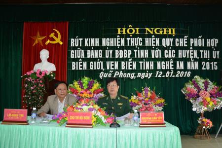 Sơ kết công tác phối hợp giữa Đảng ủy BĐBP Nghệ An với các huyện, thị ủy
