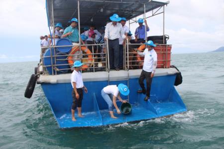 Thả hơn 3 triệu con ghẹ giống xuống biển Phú Quốc để tái tạo nguồn lợi hải sản