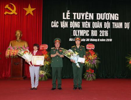 Tuyên dương vận động viên quân đội tham dự Olympic Rio 2016