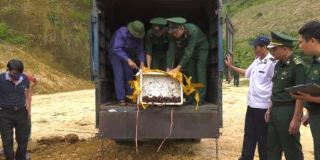 Tiêu hủy 300kg tôm hùm đất và hơn 1 tấn chân gà nhập lậu