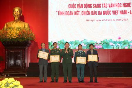 Trao giải CVĐ sáng tác văn học, nghệ thuật về tình đoàn kết chiến đấu Việt-Lào-Campuchia