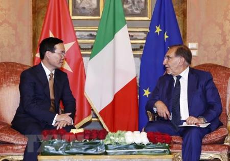 Chủ tịch nước Võ Văn Thưởng gặp Chủ tịch Thượng viện và Hạ viện Italy