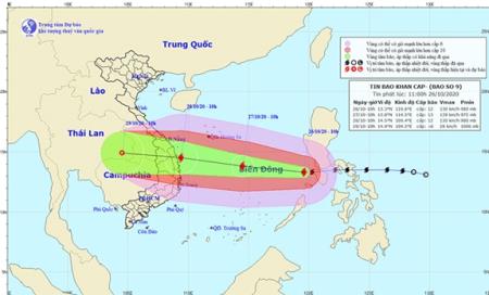 Bộ Quốc phòng chỉ đạo, triển khai công tác phòng, chống, ứng phó bão số 9