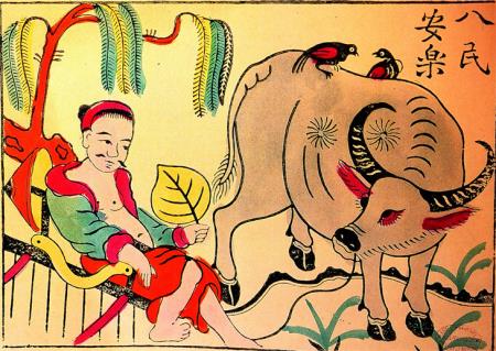 Tranh Đông Hồ kể chuyện con trâu