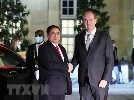 Thủ tướng Phạm Minh Chính hội đàm với Thủ tướng Pháp Jean Castex