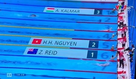 Ngày 30-7 kình ngư Nguyễn Huy Hoàng tranh tài ở đường đua 1.500m tự do