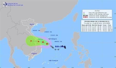 Bão số 5-SONCA hướng vào Đà Nẵng đến Quảng Ngãi, giật cấp 10