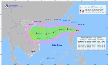 Bão Nesat đang hướng vào Biển Đông và có khả năng mạnh thêm