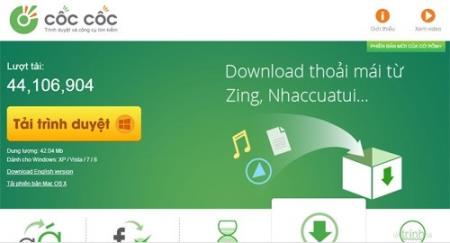 Download nhạc nhanh trên ứng dụng Cốc Cốc Mobile