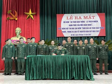 Trường Trung cấp 24 Biên phòng ra mắt mô hình An toàn giao thông-là trách nhiệm, hạnh phúc của mỗi quân nhân