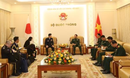 Thượng tướng Nguyễn Tân Cương tiếp Phó Tham mưu trưởng Liên quân Nhật Bản