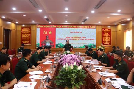 Trung tướng Đỗ Danh Vượng làm việc với Cục Chính trị BĐBP về công tác năm 2022