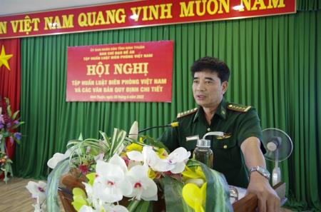 BĐBP Ninh Thuận tập huấn Luật Biên phòng Việt Nam và các văn bản quy định chi tiết