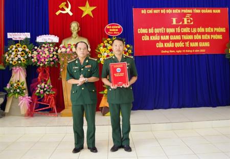 Đồn Biên phòng cửa khẩu Nam Giang trở thành Đồn Biên phòng cửa khẩu quốc tế