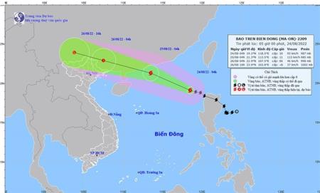 Bão số 3 đang vào Biển Đông, mạnh cấp 10