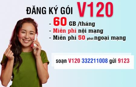 Đăng ký gói 120k Viettel V120, V120N, ST120K… DATA 120GB, gọi miễn phí