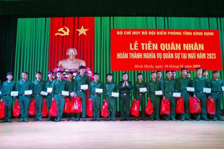 BĐBP các tỉnh, thành phố tổ chức Lễ tiễn quân nhân hoàn thành nghĩa vụ quân sự trở về địa phương