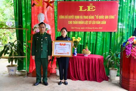 Thủ tướng Chính phủ cấp Bằng "Tổ quốc ghi công" cho 24 liệt sĩ thuộc BĐBP