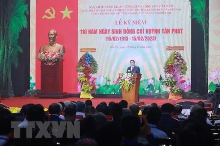 Thủ tướng dự Lễ kỷ niệm 110 năm Ngày sinh đồng chí Huỳnh Tấn Phát