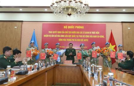 Sĩ quan Biên phòng chuẩn bị lên đường làm nhiệm vụ gìn giữ hòa bình Liên hợp quốc