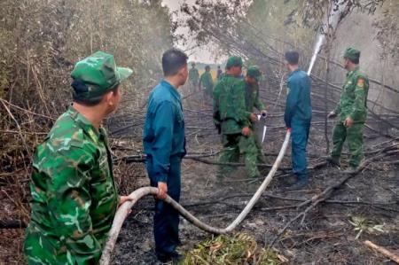 BĐBP An Giang kịp thời khống chế, dập tắt cháy rừng