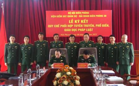 Viện Kiểm sát Quân sự BĐBP, Hải đoàn Biên phòng 38 ký kết quy chế phối hợp tuyên truyền, phổ biến, giáo dục pháp luật