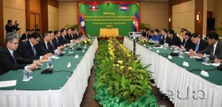 Lào và Campuchia nhất trí tôn tạo và tăng dày cột mốc biên giới