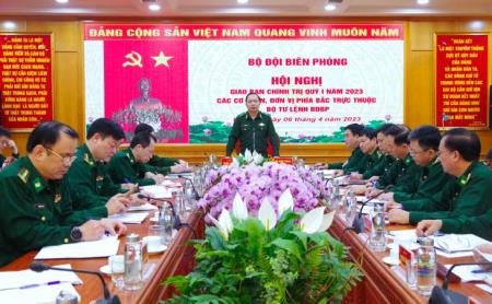 Giao ban chính trị các cơ quan, đơn vị trực thuộc Bộ Tư lệnh BĐBP phía Bắc quý I năm 2023